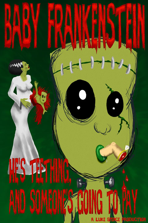Corel Painter - B Movie Poster - Baby Frankenstein