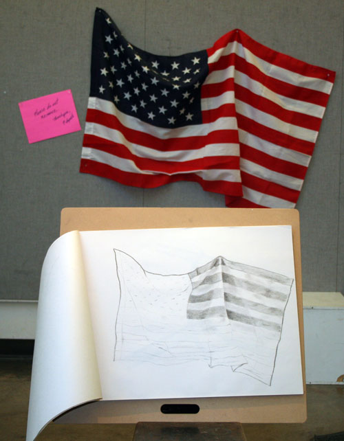Flag and drawing