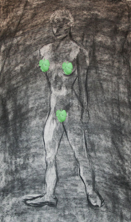 Standing Female Nude - charcoal on Arches Cover