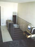 Joey's dog pen, computer and web cam